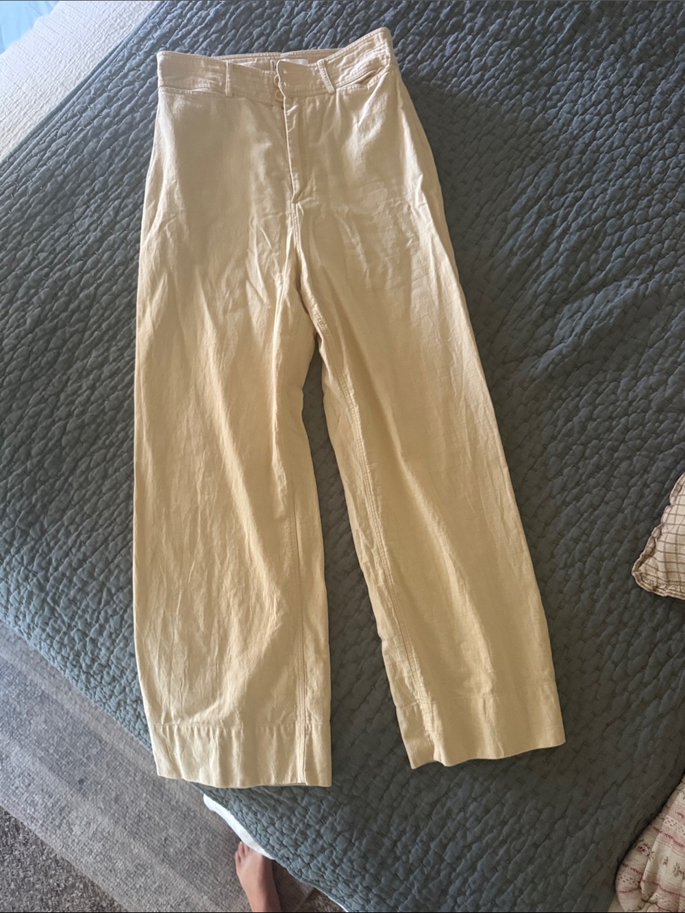 Apiece Apart Light Beige High-Rise Wide-Leg Chinos